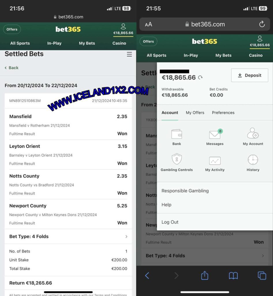 BEST BET365 FIXED TIPS 1X2