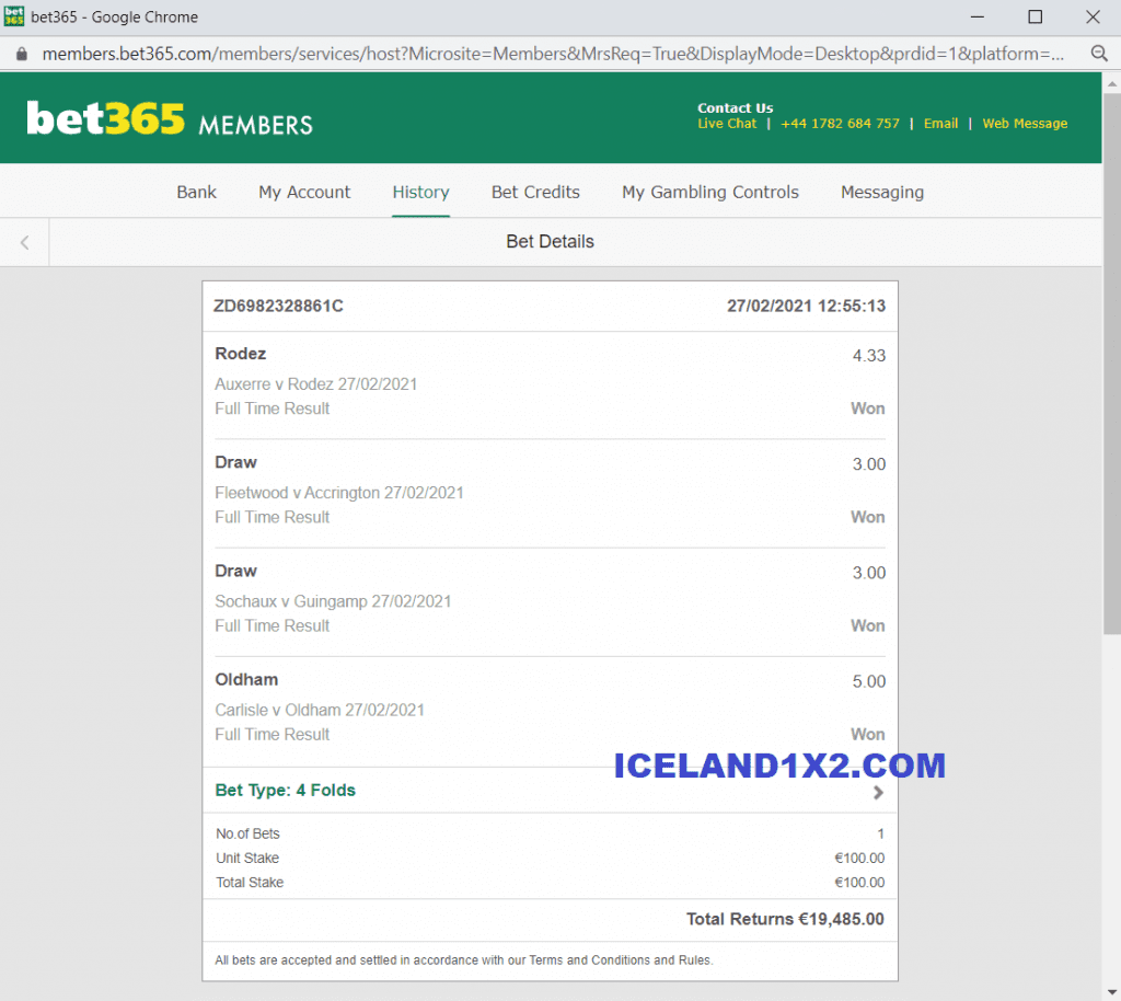 best fixed matches won combined vip ticket 27 02 iceland