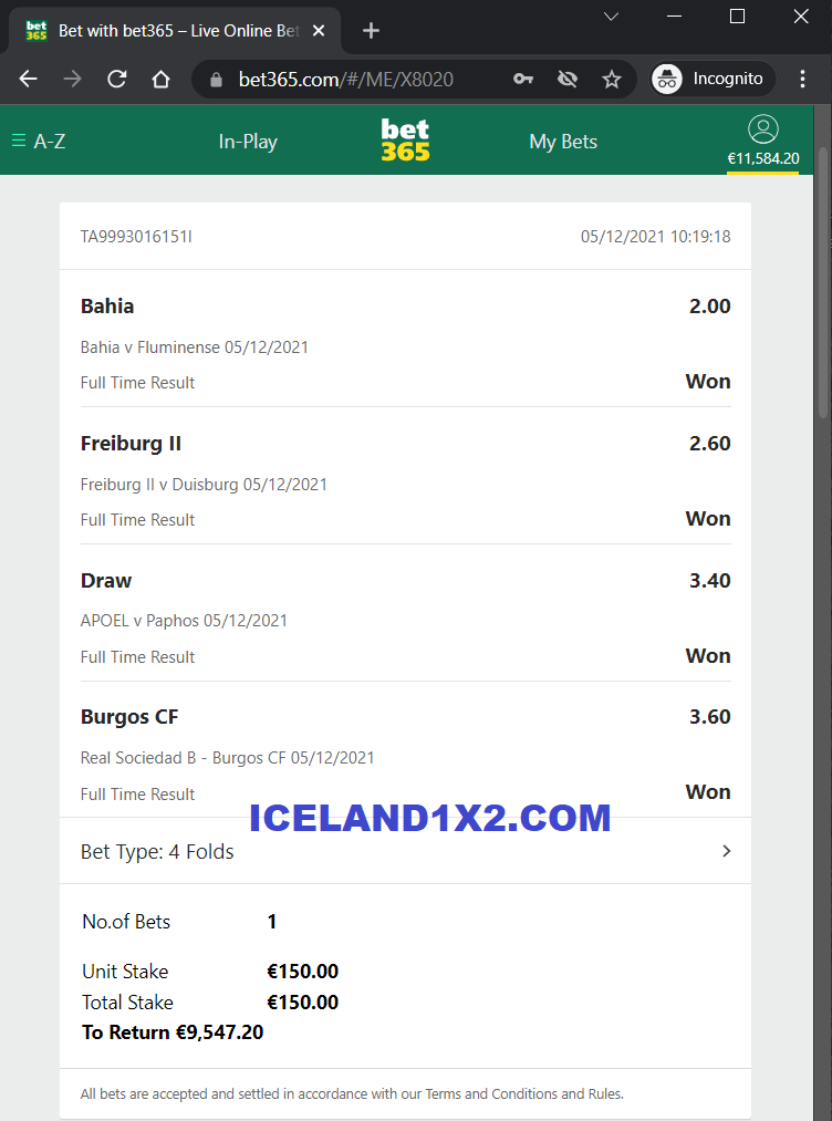 fixed combined matches soccer bets 1x2 won 05 12